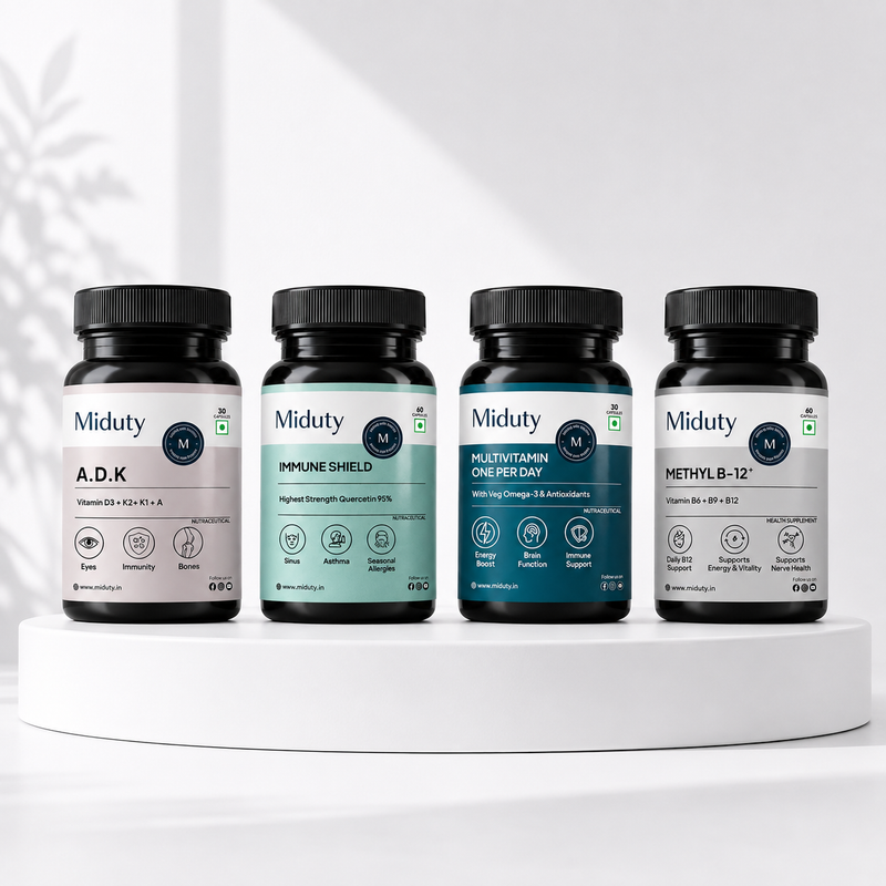 Four Miduty branded supplement