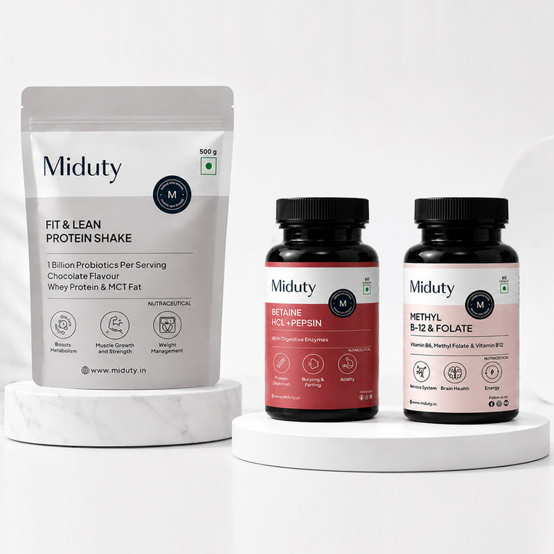 Three Miduty branded supplement