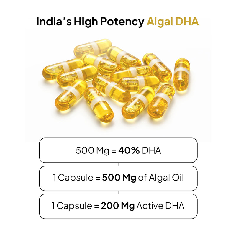 Miduty Veg Omega-3 Capsules with high potency Algal Oil DHA