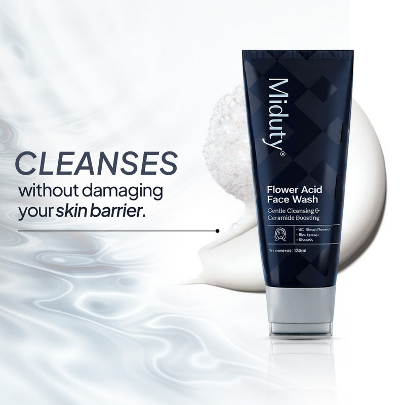 Miduty Deep Cleansing Face wash | Gentle Exfoliation without damaging skin barrier | Hydrating & Brightening Cleanser | Sulphate-free, Fragrance-free | For Men & Women  | All skin types | 120ml