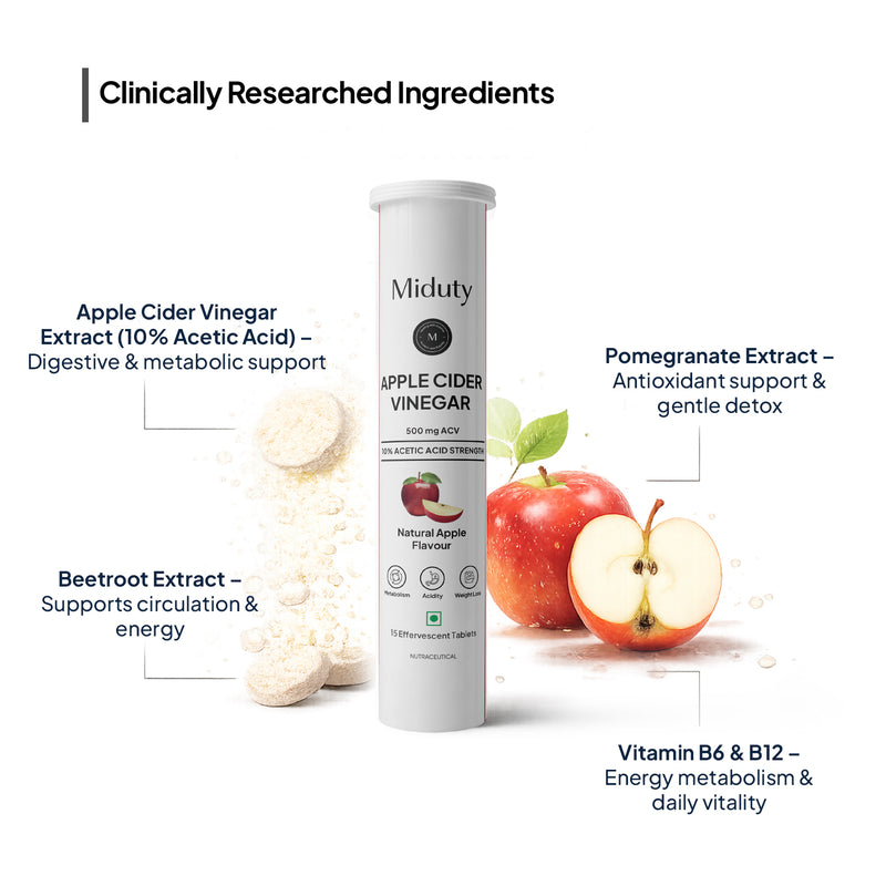 Apple Cider Vinegar Effervescent Tablets | 15 Tabs per Pack | Pack of 2