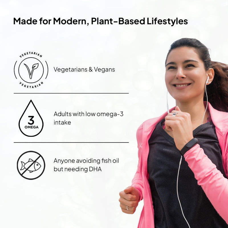 Miduty Veg Omega-3 capsules are made for modern, plant-based lifestyles
