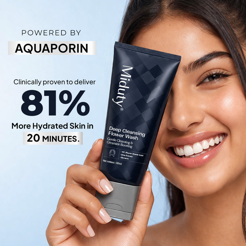 Miduty Deep Cleansing Face wash | Gentle Exfoliation without damaging skin barrier | Hydrating & Brightening Cleanser | Sulphate-free, Fragrance-free | For Men & Women  | All skin types | 120ml