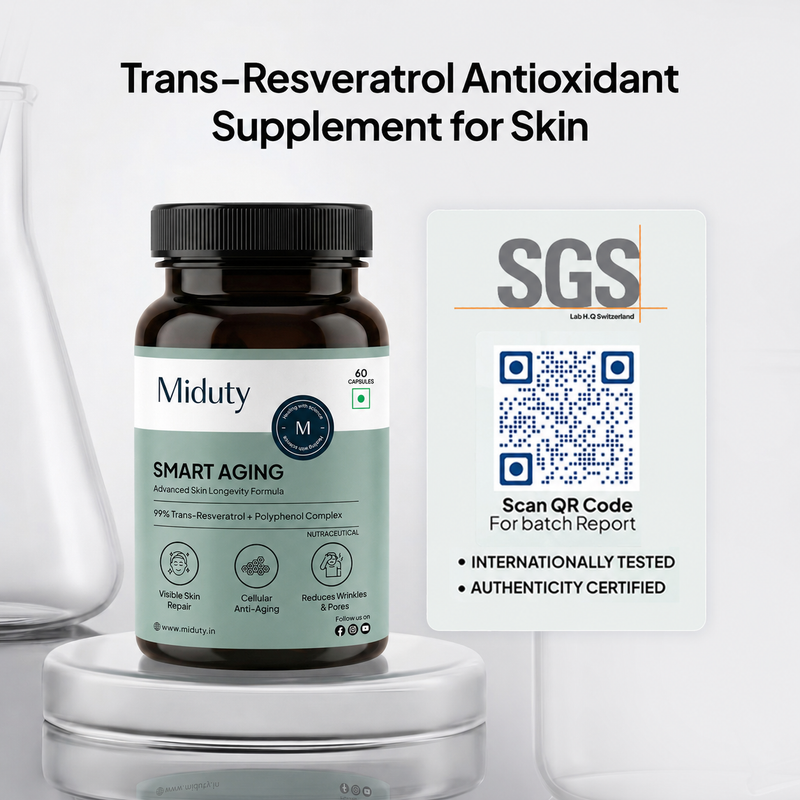 Smart Aging | Trans-Resveratrol 99% | Antioxidant Supplement for Skin
