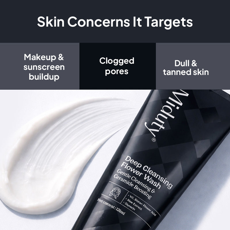 Miduty Deep Cleansing Face wash | Gentle Exfoliation without damaging skin barrier | Hydrating & Brightening Cleanser | Sulphate-free, Fragrance-free | For Men & Women  | All skin types | 120ml
