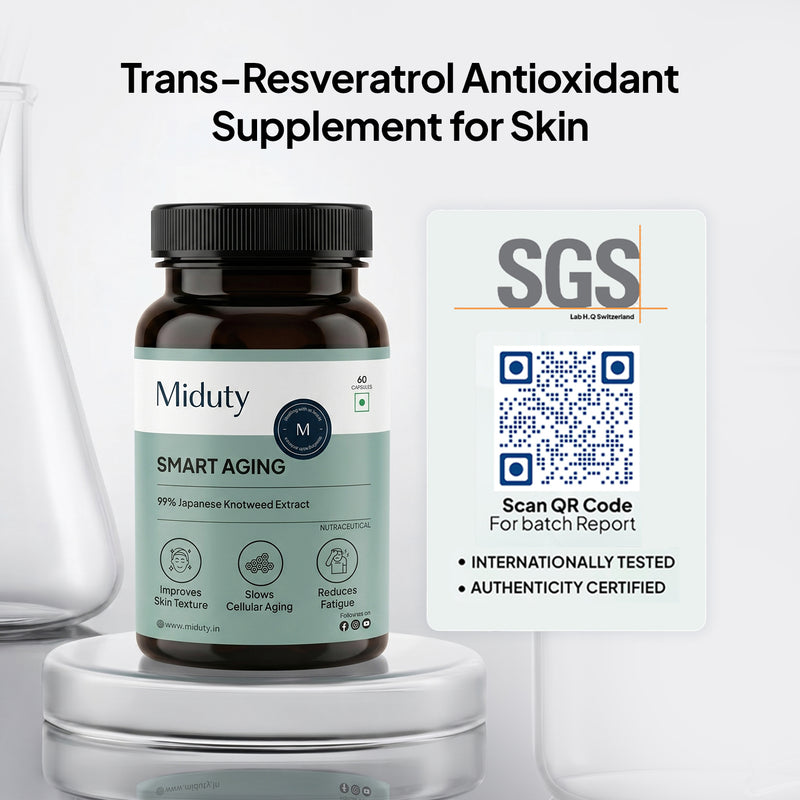 Smart Aging | Trans-Resveratrol 99% | Antioxidant Supplement for Skin