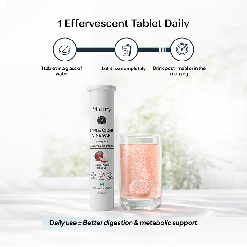 Apple Cider Vinegar Effervescent Tablets | 15 Tabs per Pack | Pack of 2