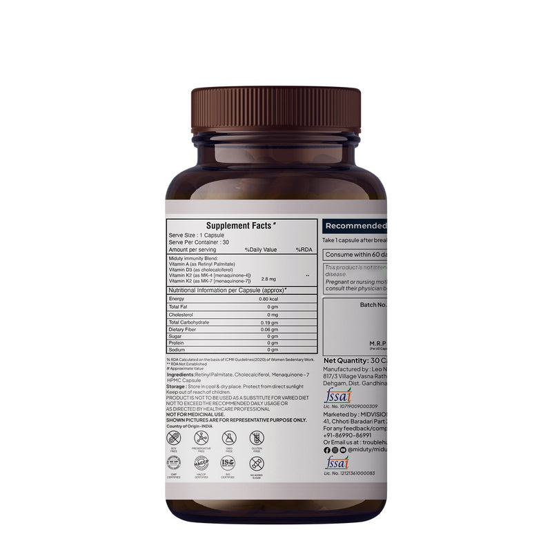 Vitamin A, D3 and K2 Capsules in India