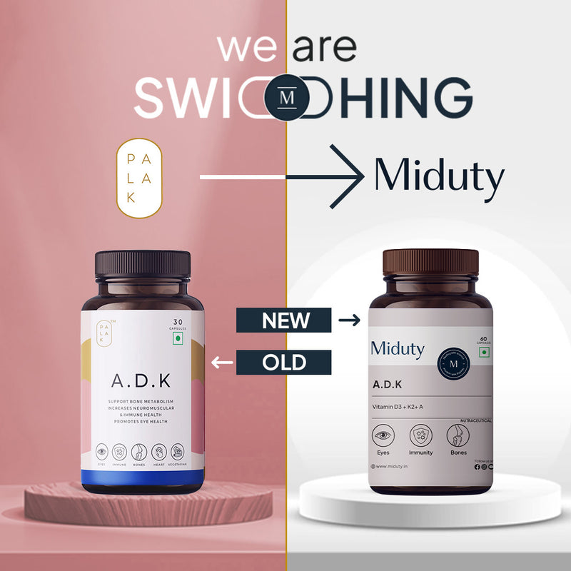 New Packaging of Miduty Vitamin A, D3 and K2 Tablets