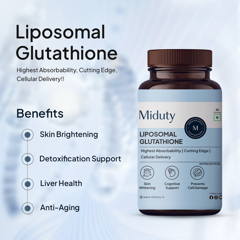 Diwali Detox Supplements - Miduty Liposomal Glutathione with Benefits