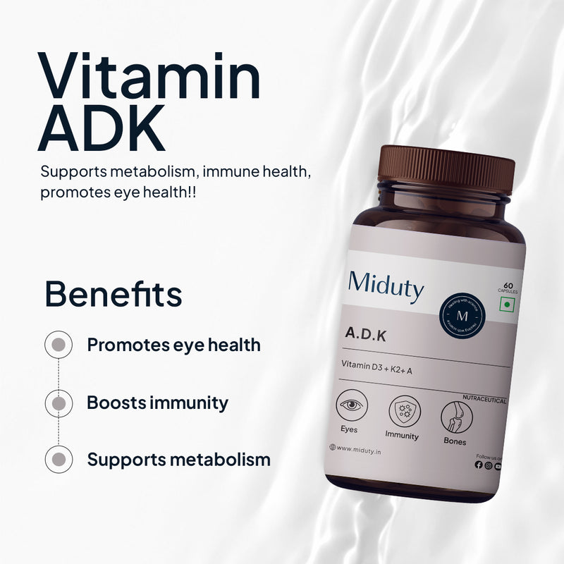 Benefits of Miduty Vitamin A, D3 and K2 Supplement