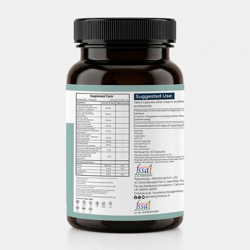Smart Aging | Trans-Resveratrol 99% | Antioxidant Supplement for Skin
