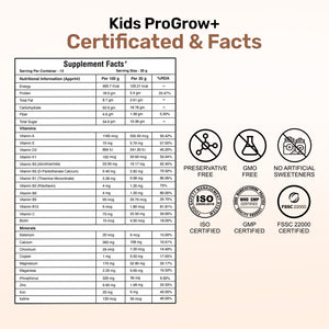 Miduty ProGrow+ Supplement Facts - Protein Powder for Kids