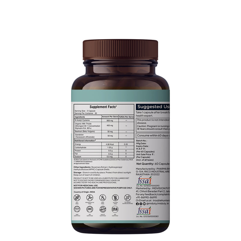 Best Liver Detox Tablets Supplement in India | Back packaging