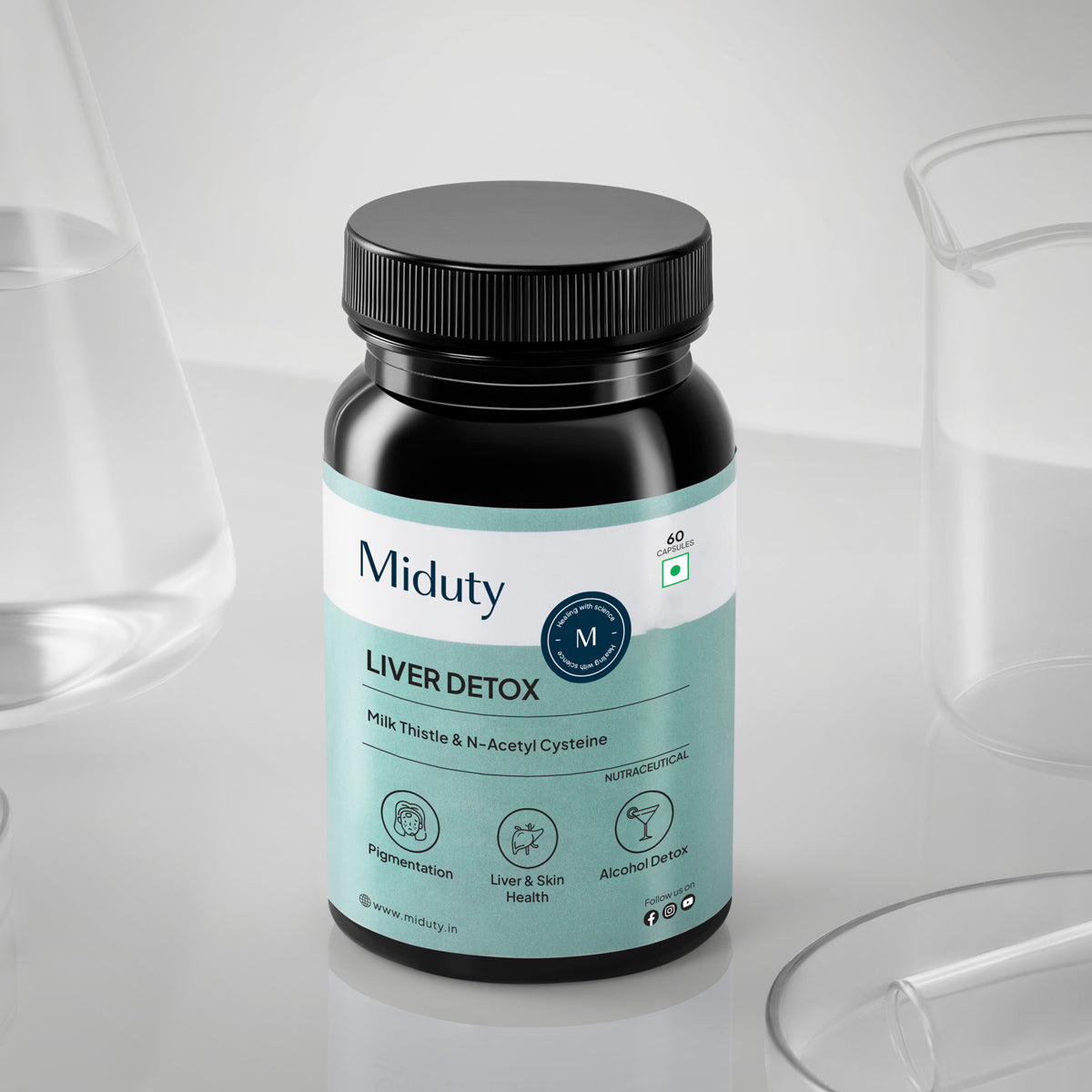 Liver Detox Cleanse Capsules / Tablets Supplement with Silymarin & NAC | Miduty Liver Detox Cleanse Capsules / Tablets Supplement with Silymarin & NAC | Miduty