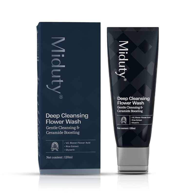 Miduty Deep Cleansing Face wash | Gentle Exfoliation without damaging skin barrier | Hydrating & Brightening Cleanser | Sulphate-free, Fragrance-free | For Men & Women  | All skin types | 120ml