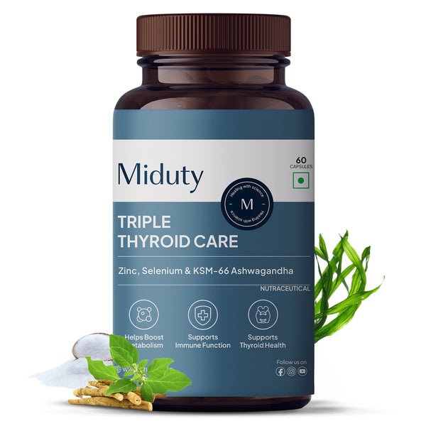 Miduty Triple Thyroid Care Supplement Bottle Front View