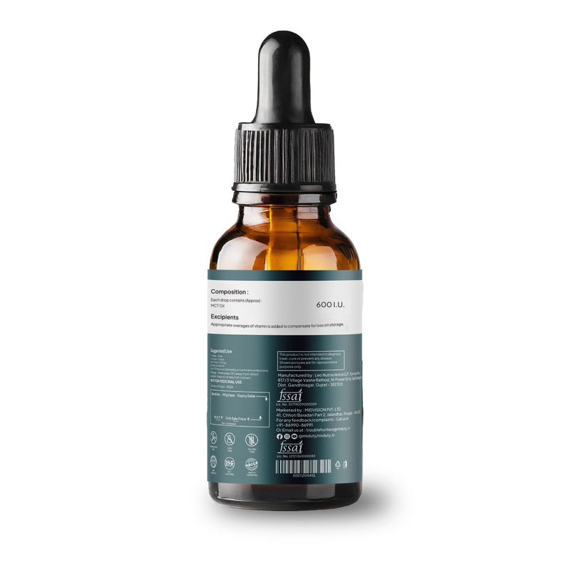 Miduty Vitamin D3 Drops with Vitamin K2