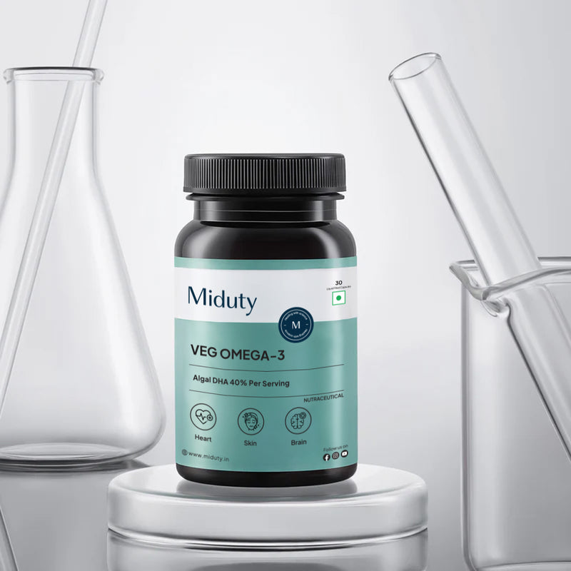 Miduty Veg Omega-3 Supplement - Pack of 30 Capsules