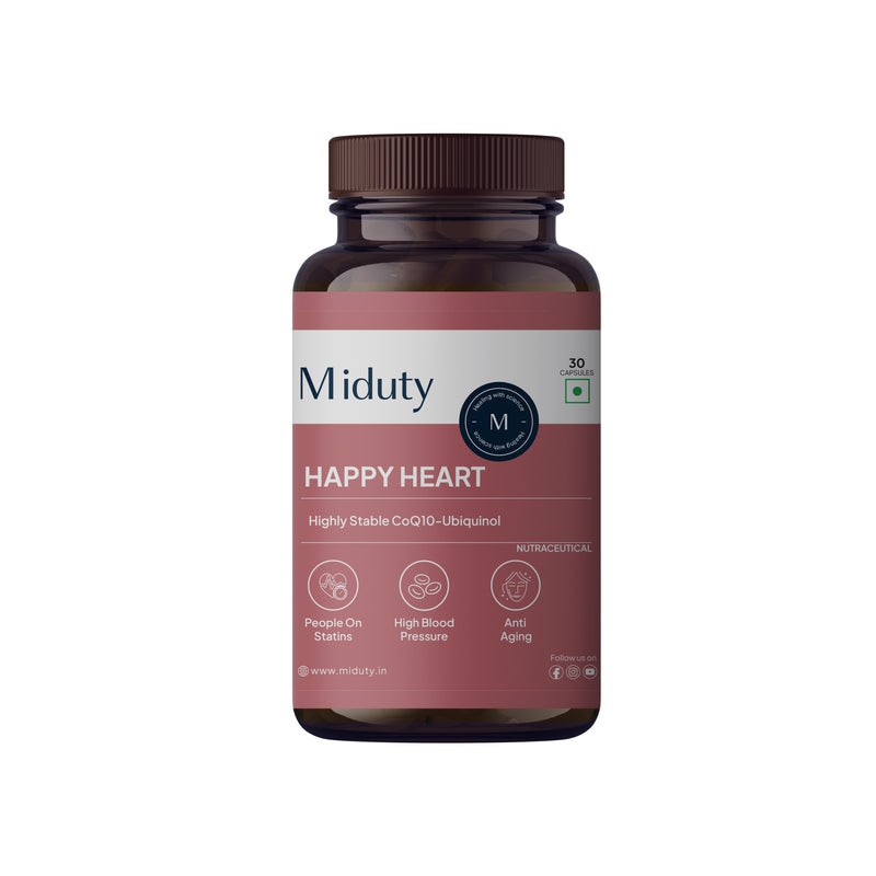 Bottle of Miduty Happy Heart supplement