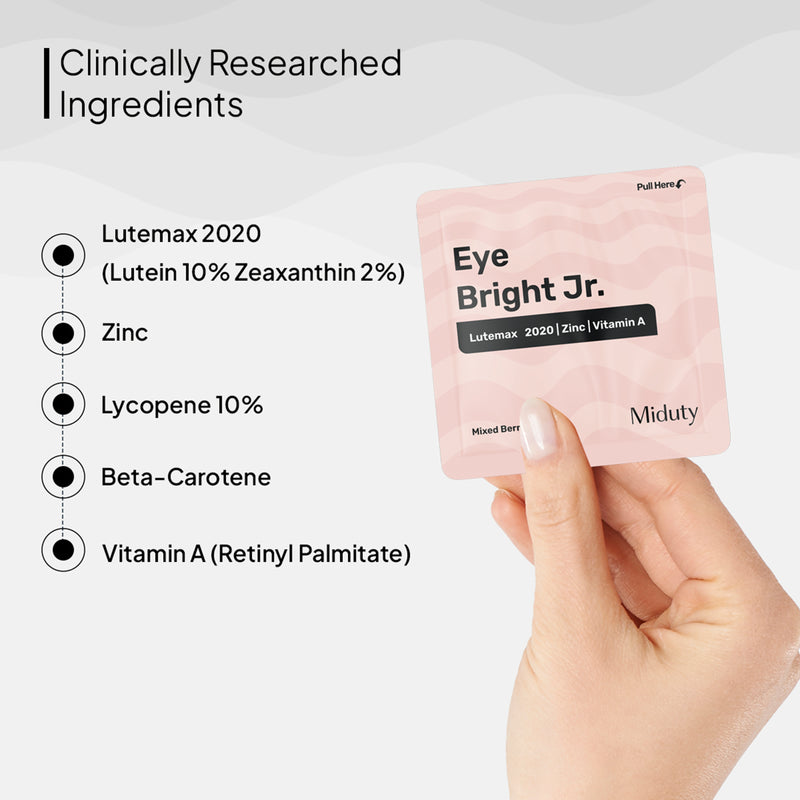 Highlighting ingredients of Miduty Eye Bright Jr.